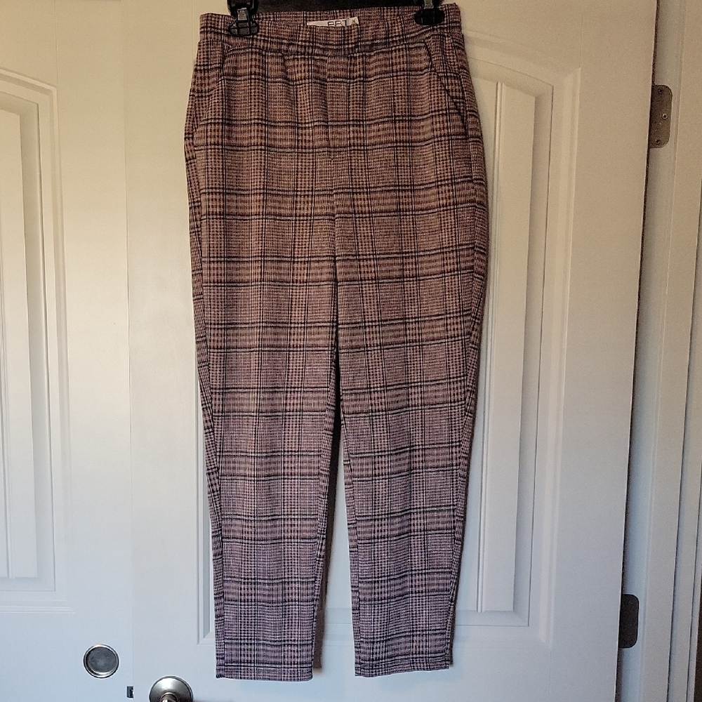 Plaid Straight Leg Women's Pants